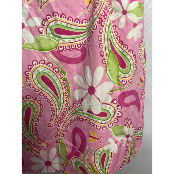 Vtg 80’s Lilly Pulitzer Shift Dress Pink & Green Paisley Floral Mini Size 10 - Picture 3 of 9